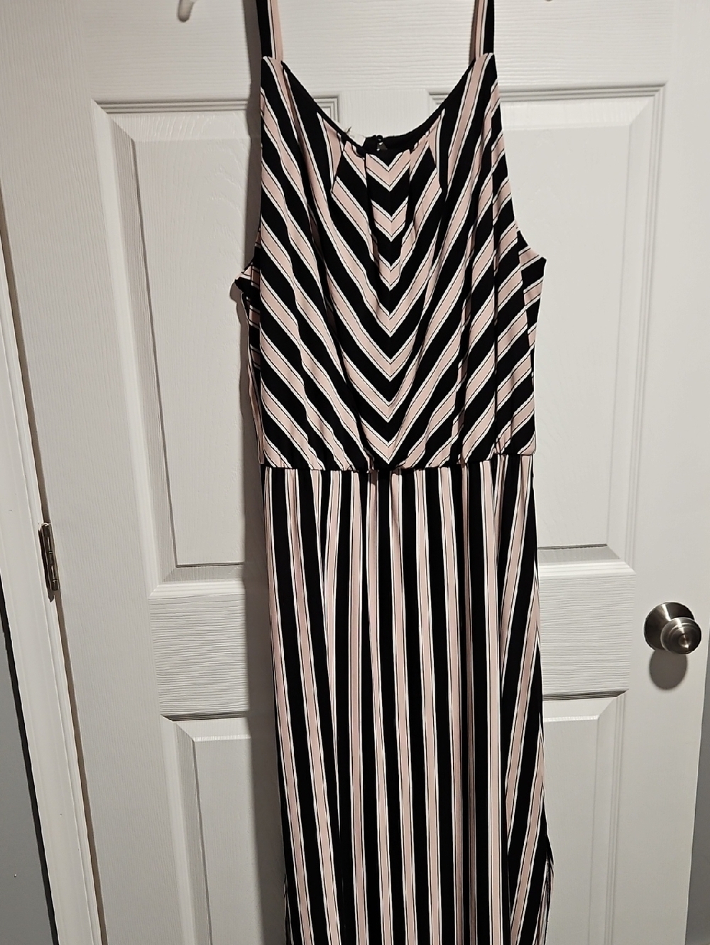 Maurices Black and Blush Striped Maxi Dress